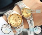 Perfect Replica Omega Constellation Lovers Watch Yellow Dial 2-Tone Gold